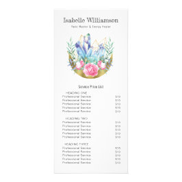 Boho Halvmåne Crystal s Rosa Rosor Prislista Reklamkort