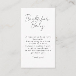 Boho Hand-drawn Wildflower Books For Baby Shower Tilläggskort