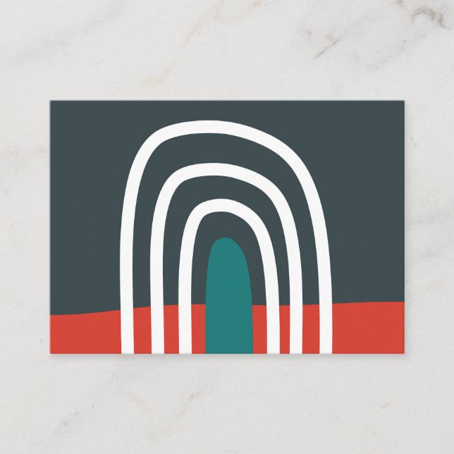 Boho hand plockade rainbow art visitkort (Framsida)