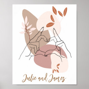 Boho Händer och Heart Poster Skriv ut