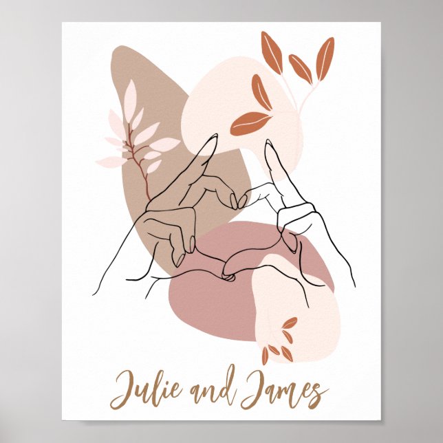 Boho Händer och Heart Poster Skriv ut (Framsidan)
