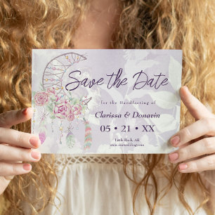 Boho Handfixing Måne Phase Dreamcatcher Spara Datumet