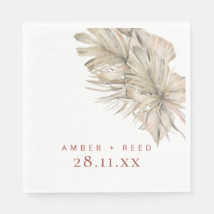 Boho Handflatan Foliage Terracotta Rust Modern Arc Pappersservett