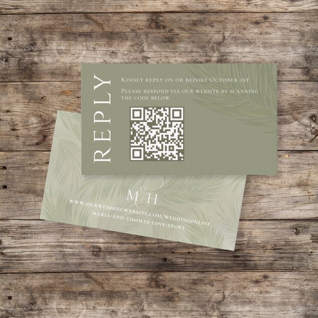 Boho Handflatan Löv Botaniskt Foliage QR-OSA Tilläggskort (Skapare uppladdad)