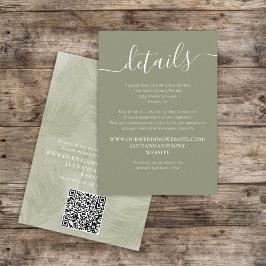 Boho Handflatan Löv Botaniskt tidslinje QR-kodinfo Tilläggskort