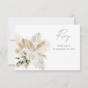 Boho Handflatan Löv Pampas & Beige Blommigt med Me OSA Kort