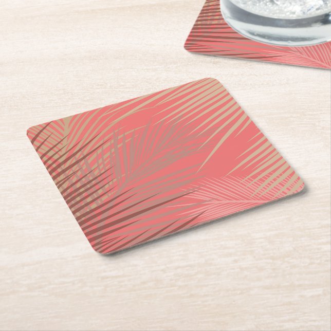 Boho Handflatan Mönster Underlägg Papper Kvadrat (Vinklad)