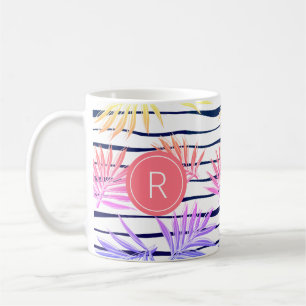 Boho Handflatan Rand Mönster Monogram kaffe Mugg