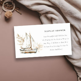 Boho Handflatan Sailboat-Visning Shower Baby Showe Tilläggskort