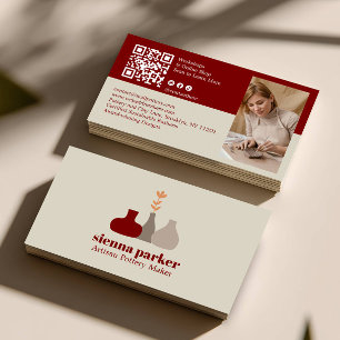 BOHO HANDGJORD KRUKMAKERI KERAMIK QR-KOD FOTO VISITKORT