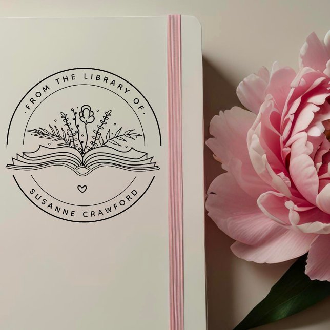 Boho handritad Anpassningsbar "från Bibliotek av" Självfärgande Stämpel (Skapare uppladdad)