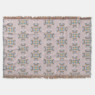Boho Handritad Mandala Rosafärgad Färgrik Filt