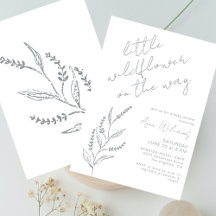 Boho Handritad Vildblomma Vit Grå Bebisdusch