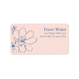 Boho Handritta Vildblomma Adressetiketter | Rosa