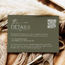 Boho Handskriven Bröllopsdetaljer QR-kod 