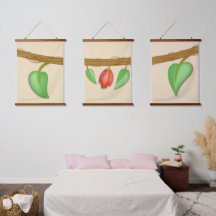 Boho Hängande Blommig Set Kontinuerlig Gren