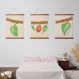 Boho Hängande Blommig Set Kontinuerlig Gren