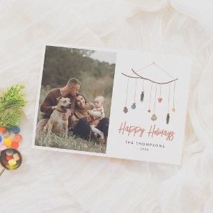 Boho Hanging Julgran Gren Photo Helgdag Julkort