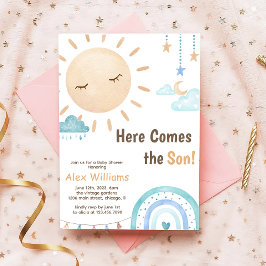 Boho här kommer hit, Son Sunshine Baby Shower Boy Inbjudningar