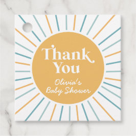 Boho här kommer sonen solsken baby shower gåvor etiketter