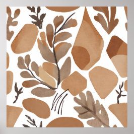 Boho häst Löv botaniska konsten stil Simple Modern Poster