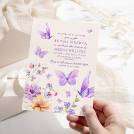 Boho He Ge Me Butterflies Lila Möhippa Inbjudningar
