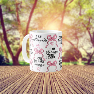 Boho Heart Citat, Mindful Empowerment Självomsorg Kaffemugg