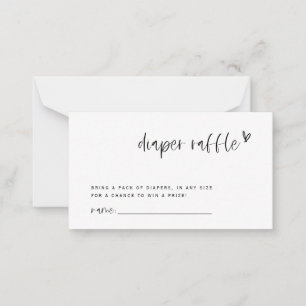 Boho Heart Diaper Raffle Baby Shower Game Card Anteckningskort