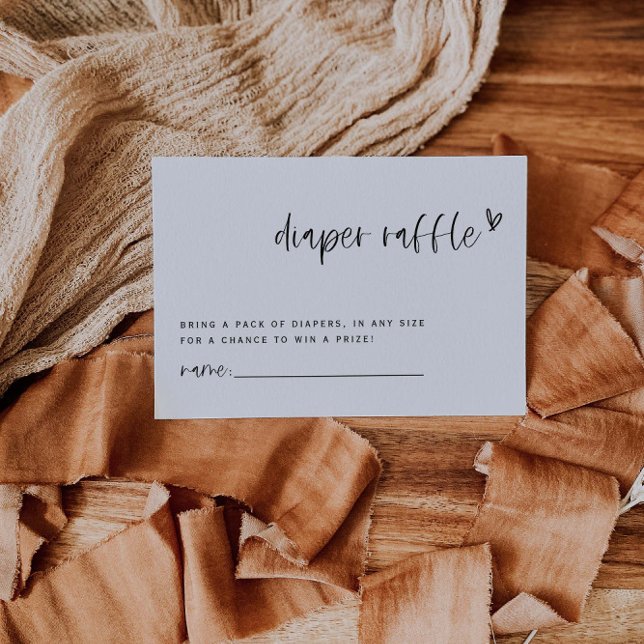 Boho Heart Diaper Raffle Baby Shower Game E100 Anteckningskort (Skapare uppladdad)