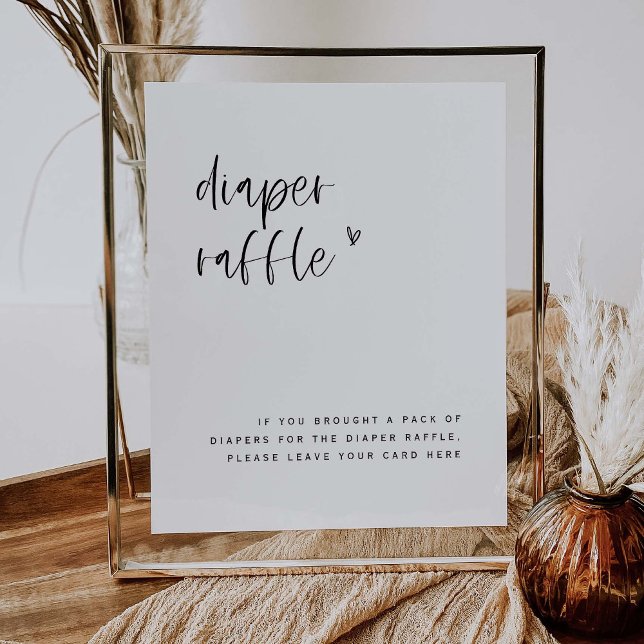Boho Heart Diaper Raffle Baby Shower Sign E100 Poster (Skapare uppladdad)