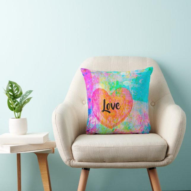 Boho Heart Kärlek Collage Kudde (Stol)