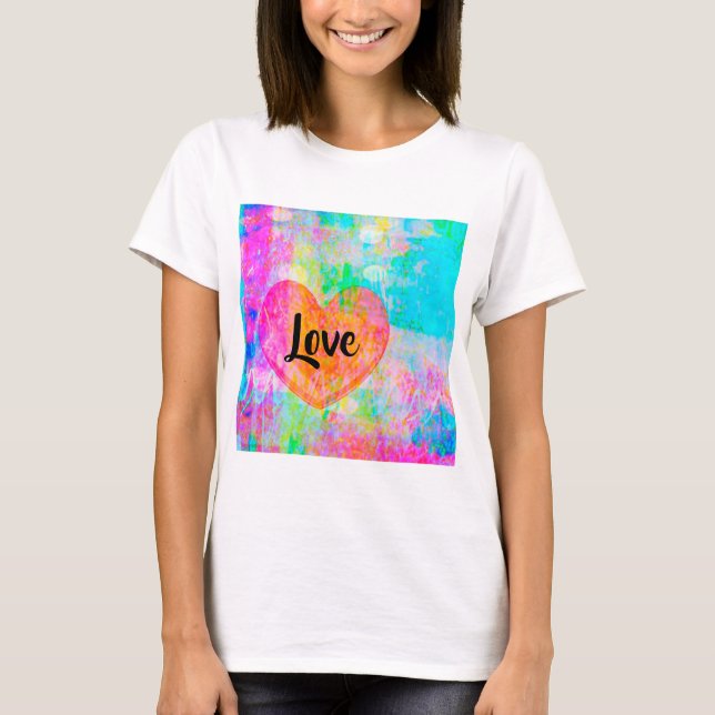 Boho Heart Kärlek T-shirt (Framsida)