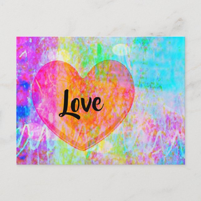 Boho Heart Kärlek Vykort (Framsida)
