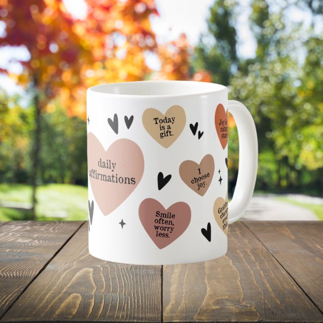Boho Heart Quote Gift, lärarbekräftelse Kaffemugg (Skapare uppladdad)
