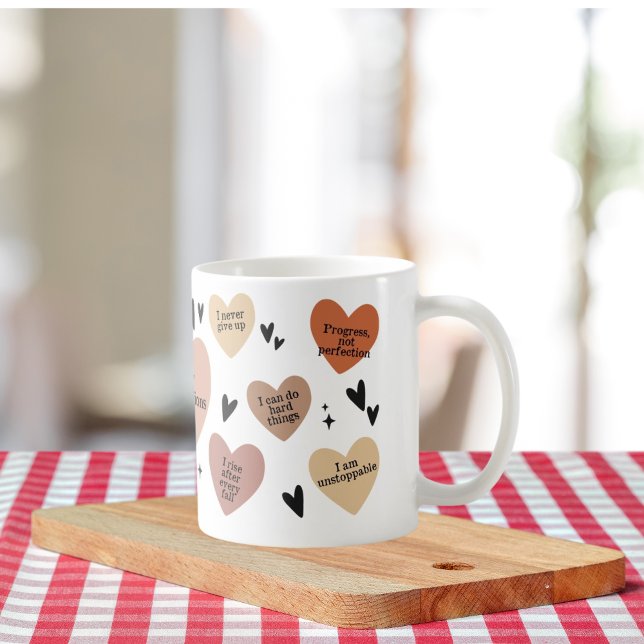 Boho Heart Quote, Positive EmpowerCare Gift Kaffemugg (Skapare uppladdad)