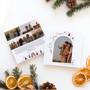 Boho Hearts Arch Holly Jolly Jul Sjunfoto Julkort