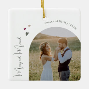 Boho Hearts Arch Merry och Married jul Julgransprydnad Keramik