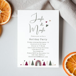 Boho Hearts Jingle och Mingle Julfest Inbjudningar