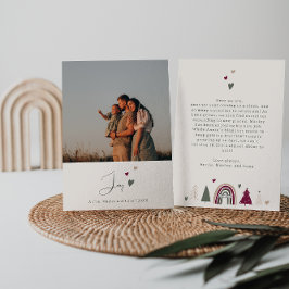 Boho Hearts Joy Beige Family Photo jul Julkort
