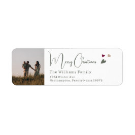 Boho Hearts Photo God jul Returadress Returadress Etikett