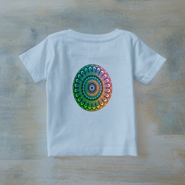 Boho Hearts with Rainbow Färg Mandala Baby Tee (Skapare uppladdad)