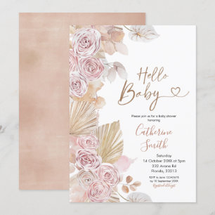 Boho Hej Baby Baby Shower-inbjudan Inbjudningar