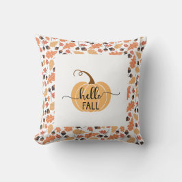 Boho Hej Fall Pumpkin med Höst löv Kudde