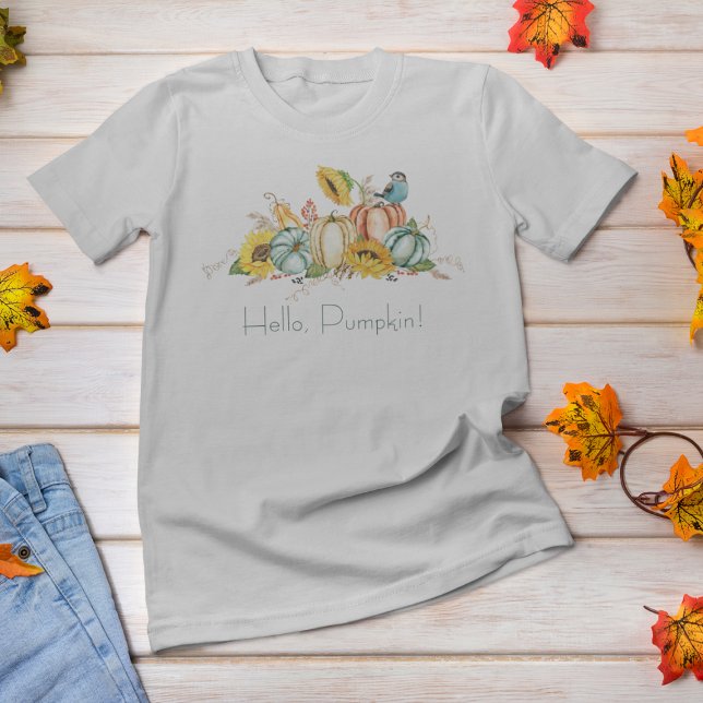 Boho Hej Pumpkin Watercolor T Shirt (Skapare uppladdad)