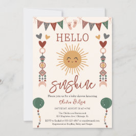 Boho Hej Sunshine Baby Shower med gender Neutralt Inbjudningar