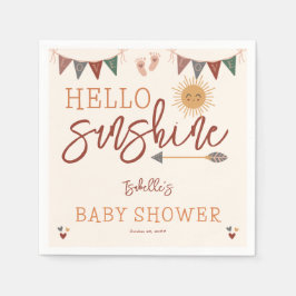 Boho Hej Sunshine Baby Shower Pappersservett