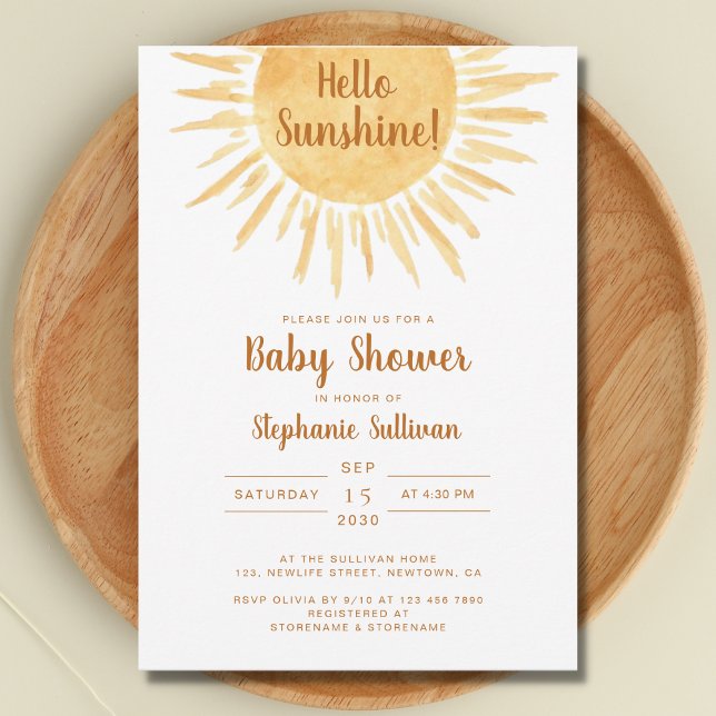 Boho Hej Sunshine Gender Neutral Baby Shower Inbjudningar (Skapare uppladdad)