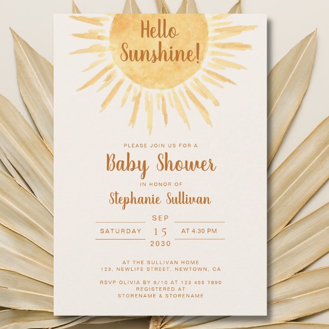 Boho Hej Sunshine Gender Neutral Baby Shower Inv. Inbjudningar (Skapare uppladdad)