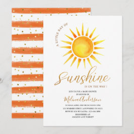 Boho Hej Sunshine vattencolor baby dusch Inbjudningar