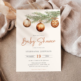 Boho Helgdag Baby Shower Winter Inbjudningar